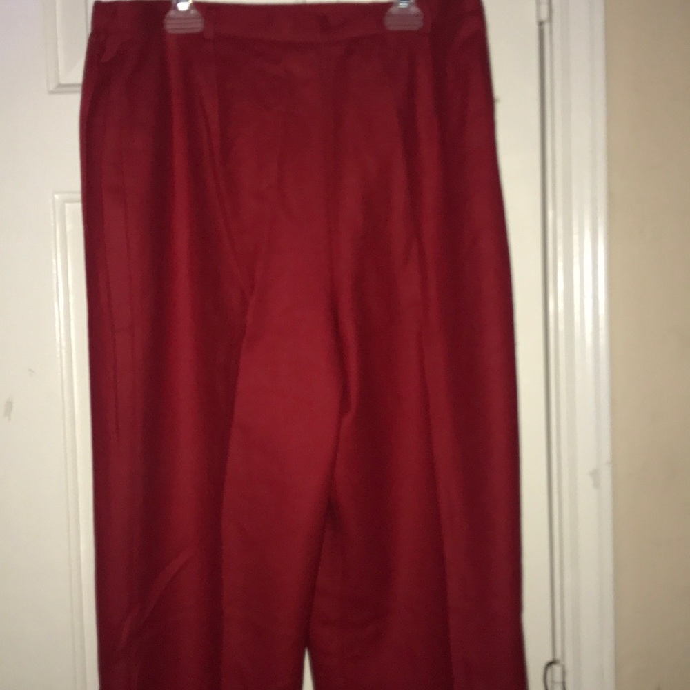 RED WOOL SAG HARBOR PANTS